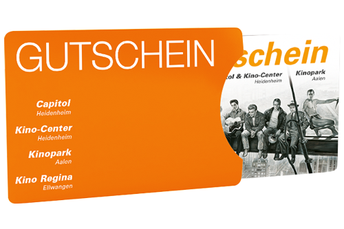 Capitol & Kino-Center Heidenheim – Gutscheinkarte Folder Orange